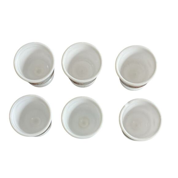VTG Egg Cups Coddlers (6) White Milk Roses Glass Floral Pattern France READ - Picture 4 of 9